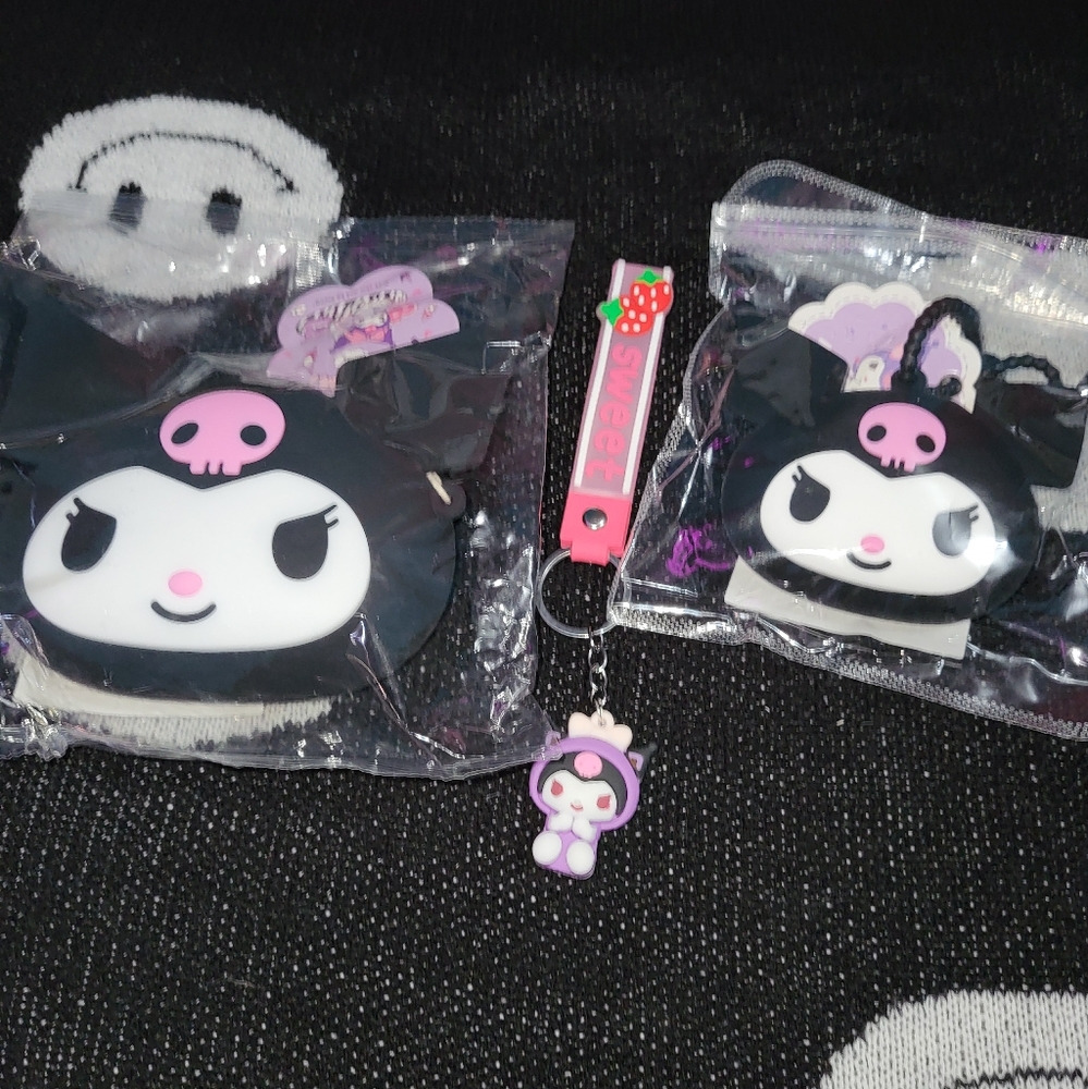 Kuromi crossbody purse with matching coin purse and Keychain